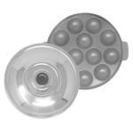 Springway Black Aluminium Non-Stick Induction 12 Cavity Appam Patra with Stainless Steel Lid 26 cm