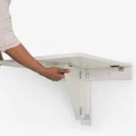 INVISIBLE BED Foldable Table with Ledge Study Table/Home Office/Laptop Table/Workstation/Wall Mounted Space Saving Desk (MDF, Glossy White Finish)