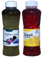Natraj The Right Choice Sharbat-e-deenar and Bael Sharbat - (750 X 2= 1500ml) (Pack of 2)