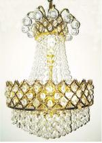 SHRI MAHAL ANTIQUES Round Jhhomar LED Chandelier Ceiling Lamp Glass Crystal Big size for Living Room