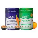 The Body Reserve Vision Boost Eye Care Gummies With Multivitamin Gummies Combo For Men Women Strawberry Flavours Stress Reduce Gummies With Vitamin D Minerals Energy Boost Super Foods, 30 Each, Pack of 2