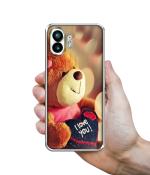 Casotec Teddy Bear Design Printed Silicon Soft TPU Back Case Cover for Nothing Phone (2) 5G