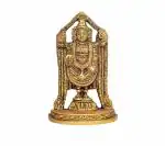 Idol Collections Gold Brass Tirupati Balaji Statue Idol Murti For Car Dashboard, Standard