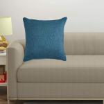 Yellow Weaves Jute Texture Cushion Covers, 24 X 24 Inches, Blue, 1 Piece