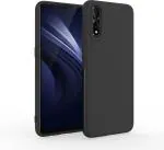 Mcase Black Plastic, Silicon Back Cover For Vivo S1, Vivo Z1x (Model - Grip Back Case - 21562)