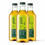 Jivo Everyday Cooking Pomace Olive Oil| Rich in MUFA, Low in Saturated Fat - 1 Litre (Pack of 3)