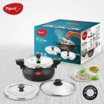 Pigeon by Stovekraft All in One Super Cooker 620-H 3 Litre Hard Anodised Outer Lid Pressure Cooker (Black, Aluminium)