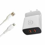 Ditto Hub 3.1 A LIGHTNING Multiport Mobile Charger with Detachable Cable (White Lightning (I-phone) Charger with Inbuilt Mobile Stand, Cable Included)