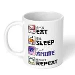 Akipi Eat Sleep Anime Repeat Ceramic Coffee Mug 11oz