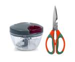 FIRST FRONT Vegetables Plastic Dori Chopper With Kitchen Vegetables Cutting Heavy Knife and (Multicolour, Pack of 2)