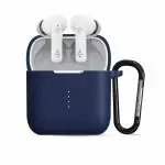 Badshah Earphone Case Cover Compatible with Boat Airdopes 141, Soft Silicone Skin Case Cover Shock-Absorbing Protective Case with Keychain [Front LED Visible]- Blue EARPHONE/BLUETOOTH/AIRPODS- *NOT INCLUDED* ONLY CASE COVER IS AVAILABLE IN BOX