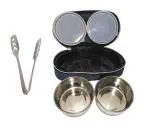 First Front Stainless Steel Momo Tong with 2 Pcs Bag Lunch Box and Multicolour, Pack of 2