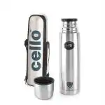 Cello Easy Style Stainless Steel Bottle with Thermal Jacket (1 L, Silver)