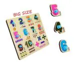 Enorme Big Wooden Numbers Puzzle with Knobs, Educational and Learning Game For Kids
