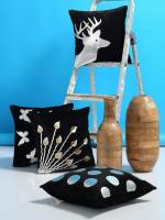 Romee Black Velvet Cushions Cover - 16 Inch X 16 Inch (Set Of 4)