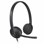 Logitech H340 Stereo Wired Over Ear Headphones With Mic With Noise-Cancelling-Black