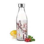 Treo by Milton Ivory Premium Glass Printed Bottle 1000 ml, (Words), 1 Piece