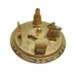 NAVYAKSH Metal Shiv Parivar with Shivling Shri Kartik Ganesh MATA Parvati and Nandi (Gold_3.5 Inch X 3.5 Inch)