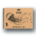 SUNDARAM 140 GSM A3 Spiral Bound Artist Drawing Book (100 Pages) 42 X 29.5 cm
