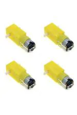 Robotbanao Yellow 150rpm Dual Shaft Bo Motor Geared Dc Motor L Shaped for Diy Projects Smart Car Robot Geared Motor Pack of 4 RB-1150-4-MFN-H3