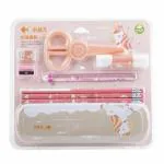 JAPSI Unicorn Stationary Gift Set | Pencil Box Set with Scissor | Set Include 3 Pencils,1 Box, 1 Glue Stick, 1 Scissor, 1 Eraser, 1 Sharpener and 1 Scale | Perfect Gifts For Girls (Pink)