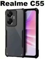 XOVO Back Cover for Realme C55 (Black, Pack of 1)