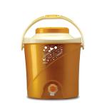 Milton Kool Stallion 5 Insulated Plastic Water Jug, 4.7 litres, 1 Piece, Golden Yellow | Food Grade | Easy to Carry | BPA Free | Ideal for Travel | Picnic | Homes | Office | Shops | Clinics
