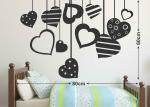 LANSTICK Black Heart Vertical Self Adhesive Wall Sticker