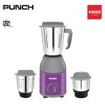 PRIDE Punch 550W Mixer Grinder with 3 Jars, Purple & Grey | 1 Year Warranty |