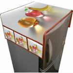 La elite Fridge Refrigertor Cover Jute Blended Digital Printed with 6 Pockets (Multicolor, 37 x 21 Inches)