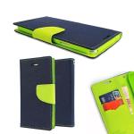 Fastship VIVO V15 Flip Cover | Canvas Cloth Durable long life | Wallet Stylish Mercury Magnetic Closure Book Cover Leather Flip Case for VIVO V15 - Blue::Green