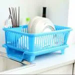 Somkala Givni Plastic 3 in 1 Large Dish Drainer Drying Rack with Tray