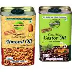 Agronix 100% Pure Cold Press Extra Virgin Combo Castor & Almond Oil ( 200 ML Each ) Castor Oil Tin (2 x 200 ml)