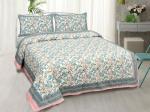 EasyGoods 240 TC Rajasthani Jaipuri Print King Size Bedsheet with 2 Pillow Covers - 90x108 Inches | Ethnic Jaipuri