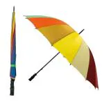 VISH CREATION Rainbow Umbrella Big Size with Cover UV Protection Water Repellant Long Straight Handle Automatic Open Windproof Rain Umbrella 24 Ribs Colourful Umbrella for Men & Women-1PC