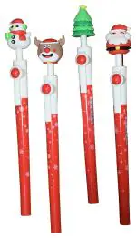 JAGMAG Set of 4 Rolling Spinning Christmas Pens, Christmas Gift for Children, Santa Gift for Office and Home (4 Style - Christmas Tree, Snowman, Reindeer, Santa Claus) Christmas Gift for Children