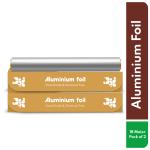 Imvelo Green Your Hygiene Aluminium Foil Paper | 11 Micron Wrapping Paper | Aluminium Foil for Food Packing | Suitable for Cooking, Baking, Grilling and Serving Foods | Aluminium Foil ( 18 Mtr, Pack of 2 )