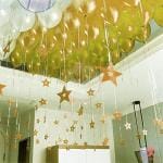 Party Propz Gold Rubber Glitter Star Hanging Swirls Decorations Birthday Photo Booth Props