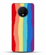 BHAI COVER OnePlus 7T , 1+ 7T Multicolor Polycarbonate Rainbow Stylish Designer 3D Printed Mobile Phone Back Cover