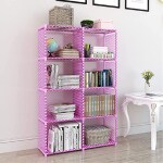 Storia Bookshelf for Home Storage Shelve for Books Storage Organizer Children Book Rack 8 Layer Pink Color Incomplete