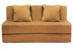 COZY COMFORT Folding Sofa Cum Bed with Cushion for Home & Living Room | Mattress- Perfect for Guests | Jute Fabric I Sofa Bed (Beige, 3 * 6 Feet)