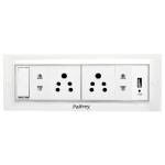 Palfrey Electric Extension Board - 5A + 5A + 2 Universal Two Pin Socket + USB Socket with Master Switch and Heavy Duty 15 Meter Wire