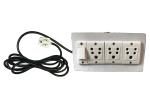 Saifpro Wood Electric Extension Frame 3 Socket, 1 Switch 5 Ampere Wire Length 3 Ms - 3 Meters