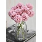 SATYAM KRAFT 5 Pcs Artificial Chrysanthemum Ball Hydrangea Flower Stick - (Pack of 5) (Purple)