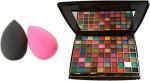 Bingeable 80 Colors Makhmali Eye Shadow Make Up Kit with Blender Puff (Set of 2)