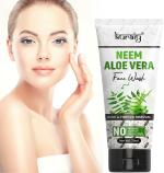 KURAIY 100% NEEM ALOE VERA Facial Cleanser Skin Cleansing Moisturizing Anti Acne Blackhead Remove Skincare Face Wash