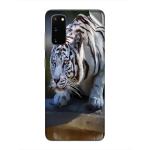 GADGETSWRAP Printed Vinyl Skin Sticker for Samsung Galaxy S20 - White Tiger