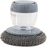 COINFINITIVE Kitchen Soap Dispensing Palm Brush Multifunctional Cleaning Brush Kitchen Tools Self Dispensing Soap Scrubber Sponge Plastic Liquid Soap