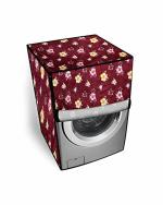 The Furnishing Tree Washing Machine Cover Floral Red Compatible for Samsung 8 Kg Fully-Automatic Front Loading WW80T604DLB
