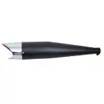 Allextreme EX099 Dolphin Style Silencer with Glasswool Compatible for BS3 and BS4 Model Royal Enfield Bullet Classic Electra Standard 350cc and 500cc (Black with Chrome Tail)